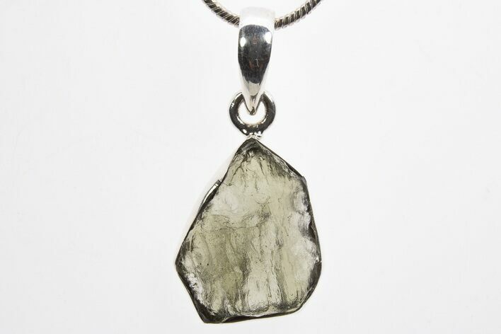 Green Moldavite Tektite Pendant ( g) - Czech Republic #317531